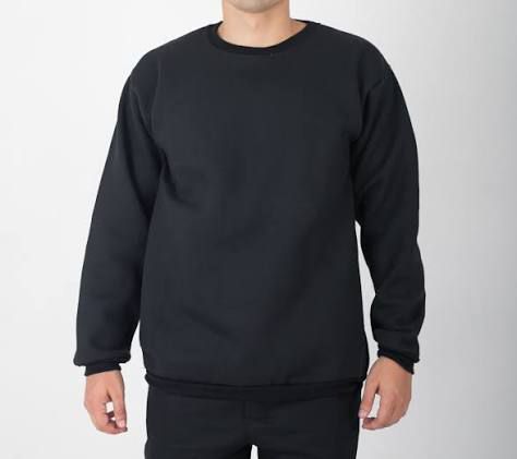 Buzo negro cuello redondo